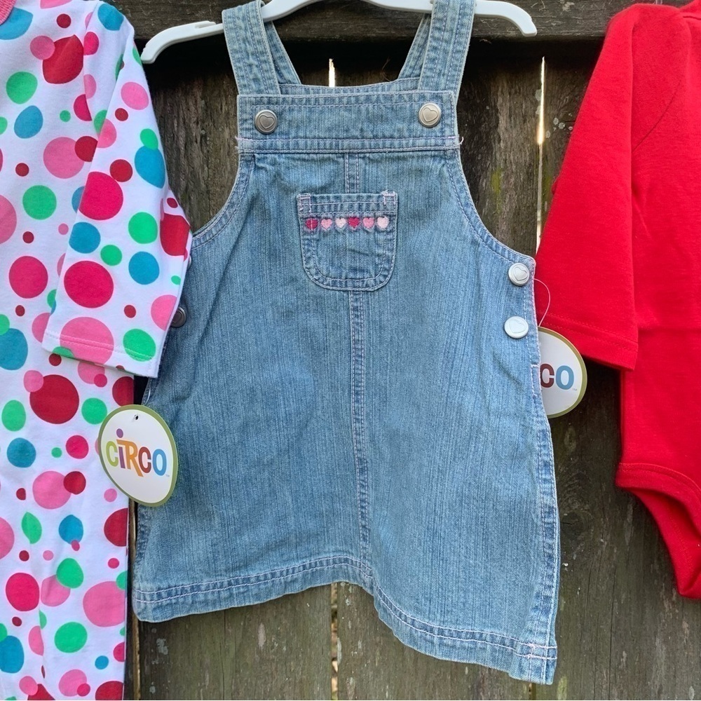 CIRCO outfit bundle Denim overall jumper dress bodysuit sleeper set spring fall - Picture 10 of 12